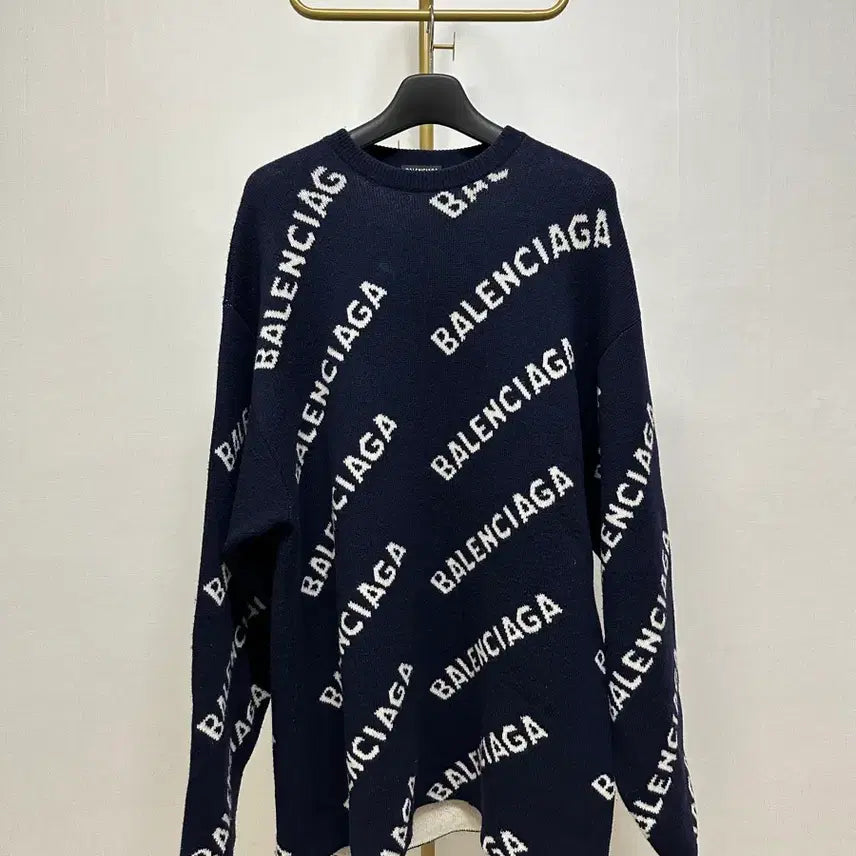 [BUNJANG] Balenciaga Multi Logo Knit Oversized M / [백화점판]발렌시아가 멀티로고 니트 오버 M