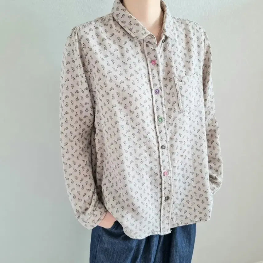 [BUNJANG] Double Cloth Floral Blouse / 이중지 플라워 블라우스
