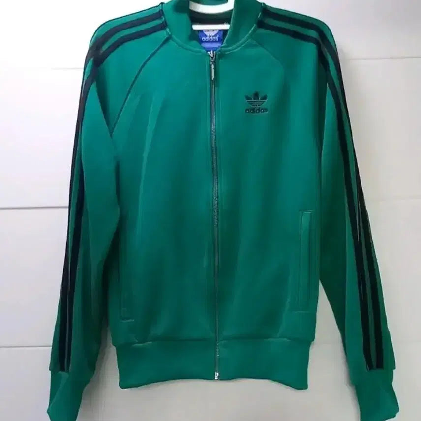 [BUNJANG] Adidas Rare Green Black Track Top Zip-Up Jersey / 아디다스 대장급 희귀 진그린 초록  블랙 트랙탑 져지집업 85~90