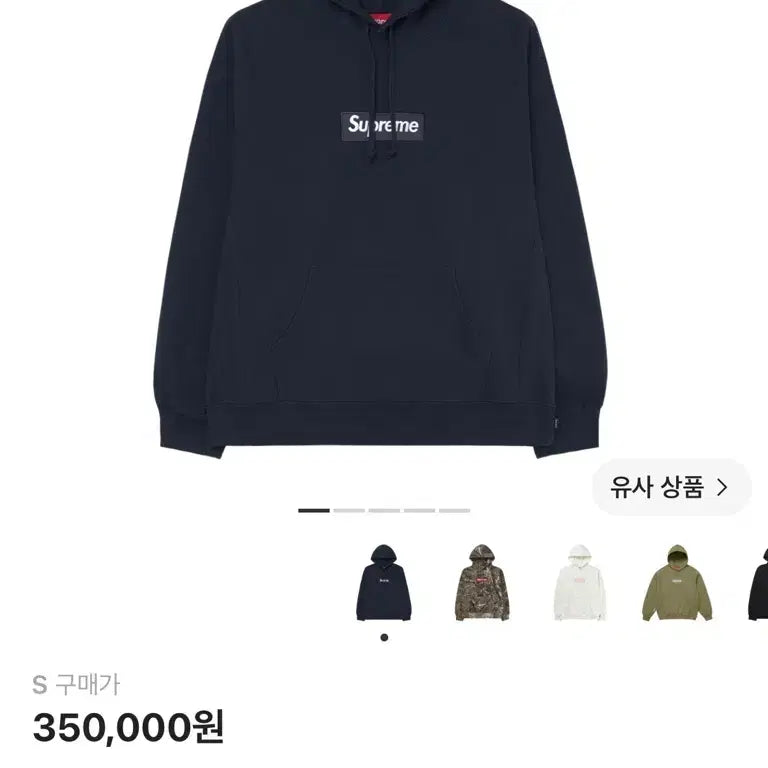 [BUNJANG] Supreme Box Logo Hoodie Navy S / [1회착] 정품 슈프림 박스로고 후드 네이비 S