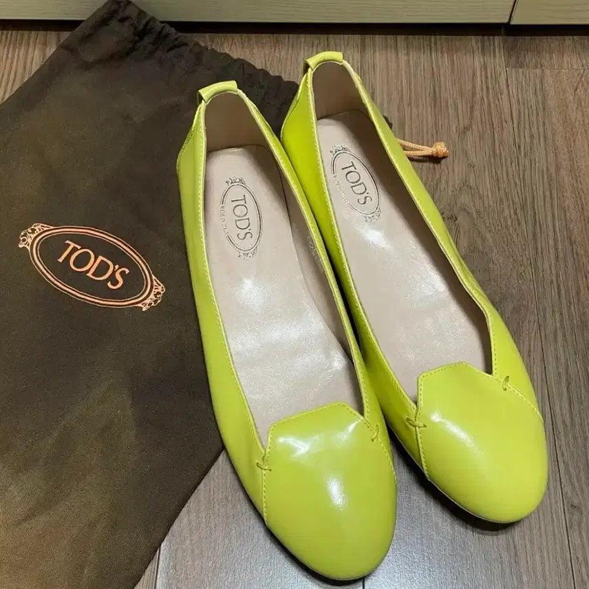[BUNJANG] TOD'S Yellow Leather Flat Shoes / 토즈TODS 플랫슈즈 구두 신발