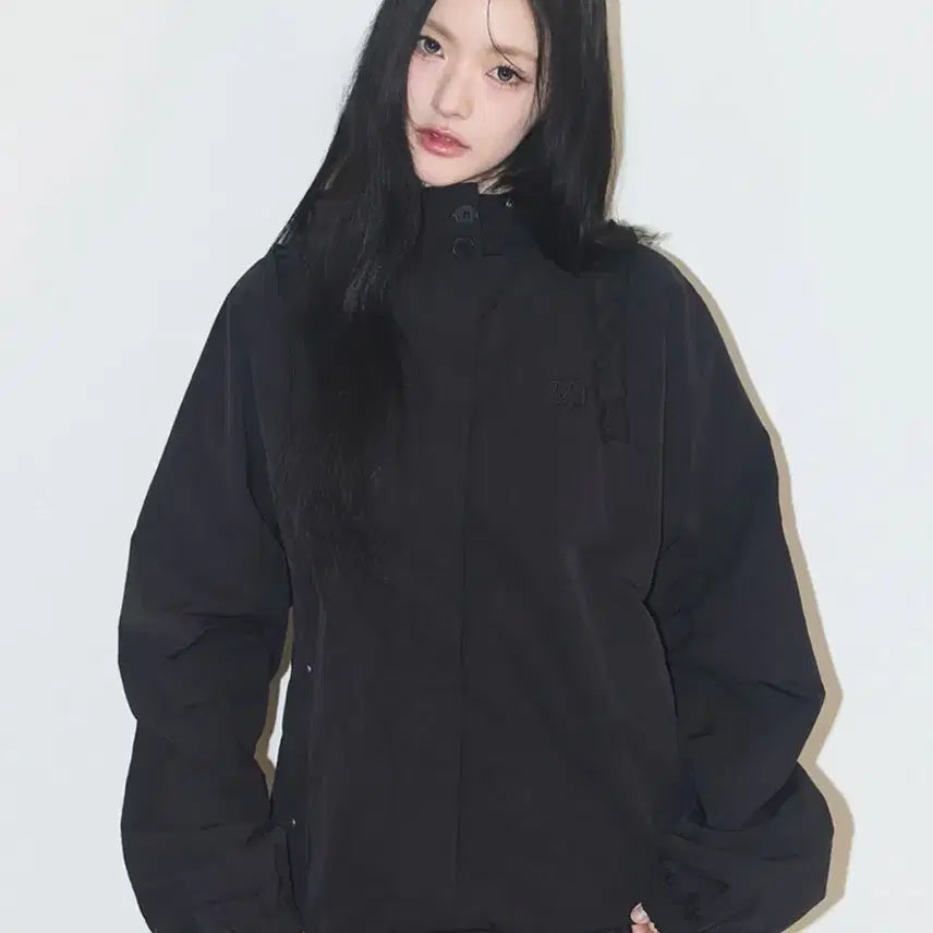 [BUNJANG] Illi go Obligue Frill Hooded Jacket Black / 일리고 오블리크 프릴 후드 자켓 블랙
