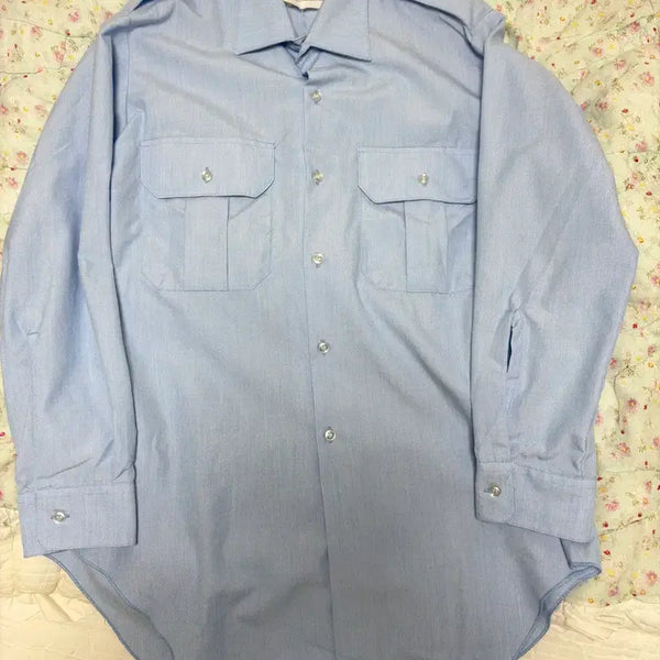 [BUNJANG] 1989 Australian Army Issue Sky Blue Shirt (Approx. 105) / [라스트] 80s 호주군 보급 샴브레이 셔츠, 군 보급품 (105 상당)