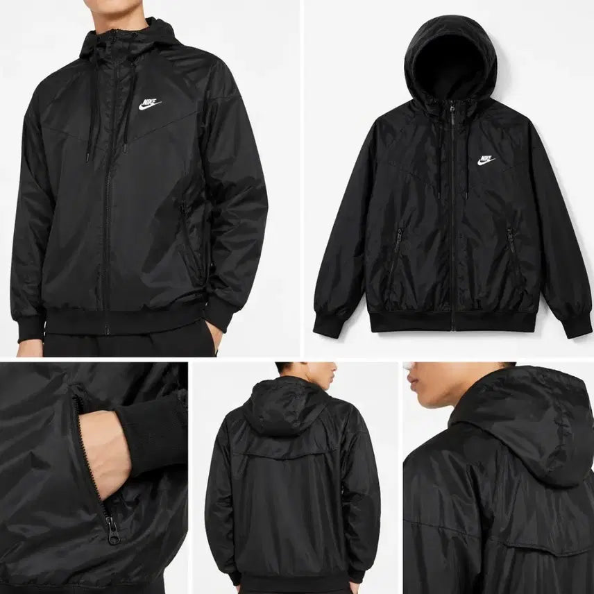 [BUNJANG] Nike Hooded Windbreaker Jacket Black / 나이키 후드 바람막이 블랙. L.xl