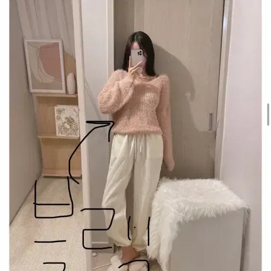 [BUNJANG] Angora Knit Sweater - Black / 앙고라 니트 블랙