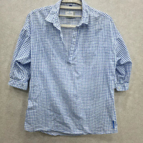 [BUNJANG] Escales Paris Checked Cotton Shirt (Blue) / 이스케일스파리 escales paris 체크 셔츠