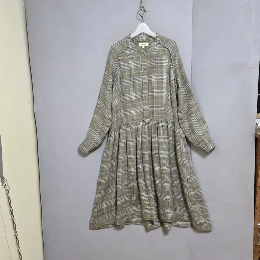[BUNJANG] Check Linen Dress / s하루특가s30  도톰 체크 린넨 원피스 S   n4316