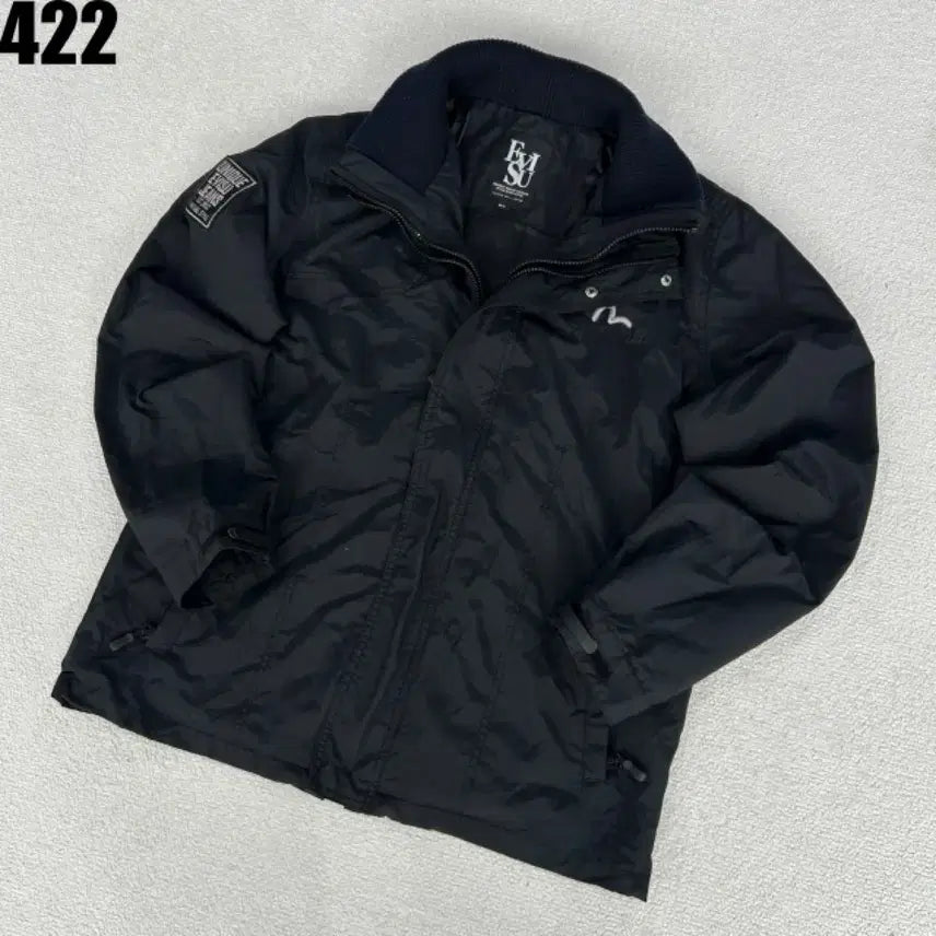 [BUNJANG] Evisu Black Windbreaker Jumper M/L / EVISU 에비수 블랙 바람막이 점퍼 m/l