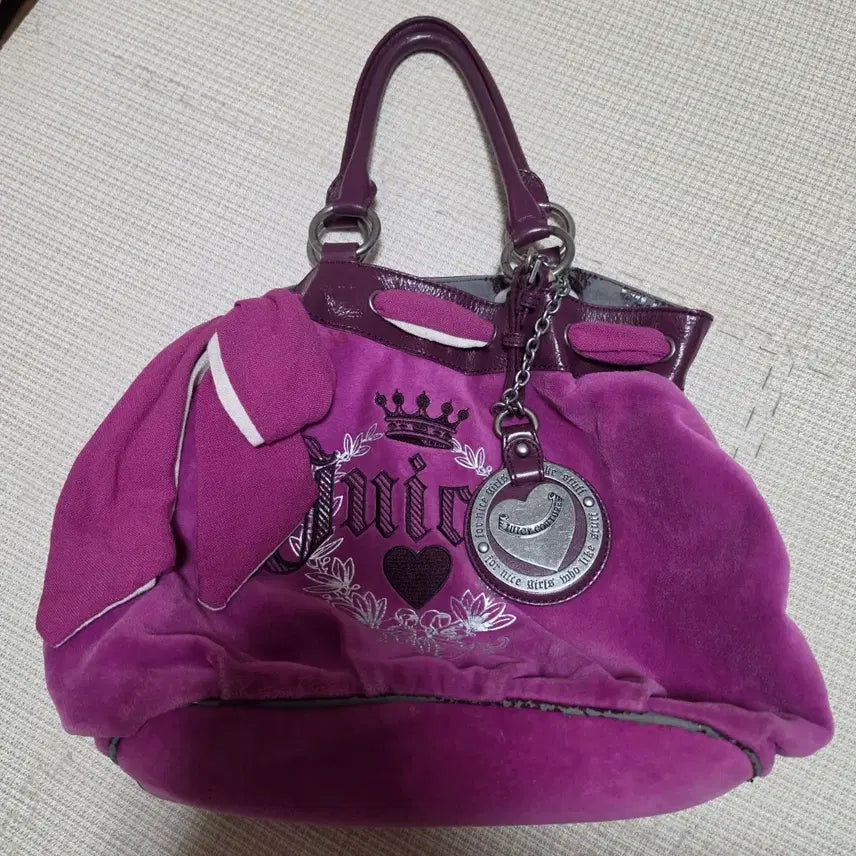 [BUNJANG] Juicy Couture Velvet Ribbon Shoulder Bag / 쥬시꾸뛰르 벨벳 가방 리본 숄더백