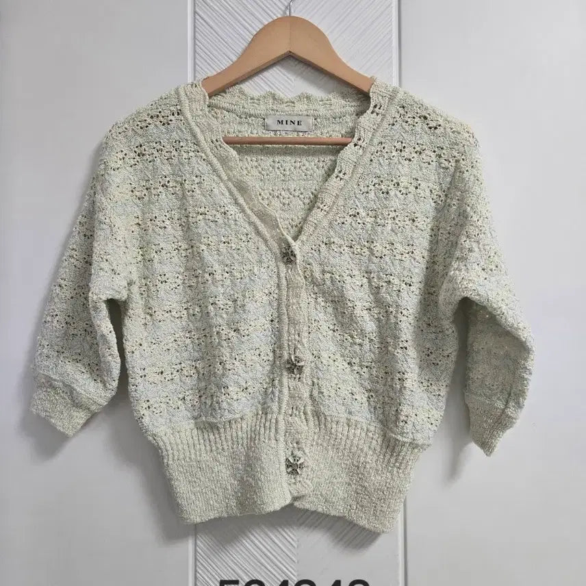 [BUNJANG] MINE Scallop Color Knit Cardigan / 마인 MINE 스캘럽 컬러  니트 가디건
