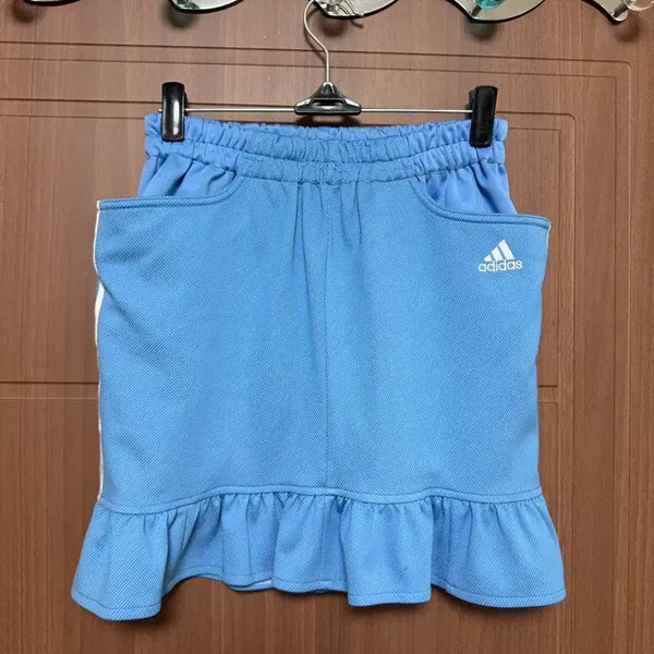 [BUNJANG] Adidas Subculture Vintage Sky Blue Remake Frill Skirt / 아디다스 아노깔 서브컬쳐 빈티지 스카이 블루 리메이크 프릴 스커트