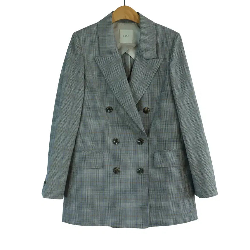 [BUNJANG] ZOOC Check Double Button Jacket Brown Size 55 / 쥬크 ZOOC 체크 더블 버튼 자켓 55사이즈 브라운 데일리룩