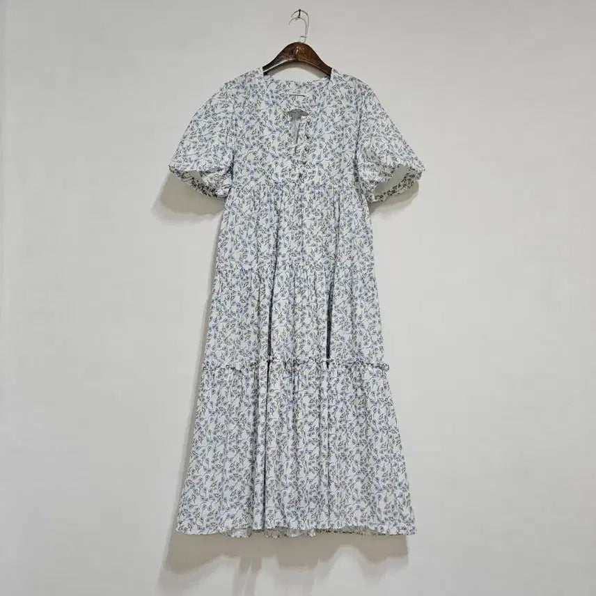[BUNJANG] Puff Sleeve Bean Button Long Dress / 퍼프 콩단추 롱원피스