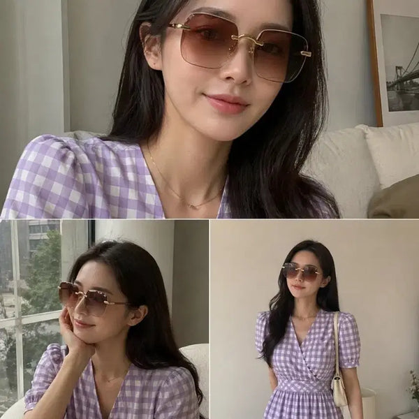 [BUNJANG] Lavender Check Wrap Style Long Dress / 라벤더 체크 랩 스타일 롱 원피스