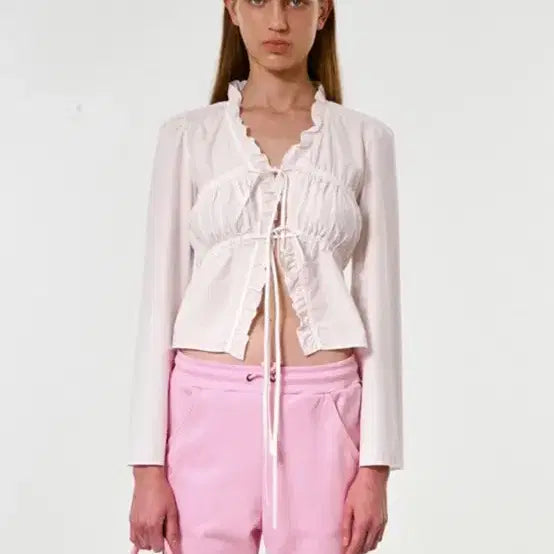 [BUNJANG] TheOpen Product Ruffled Cotton Blouse / 더오픈프로덕트 러플드 코튼 블라우스
