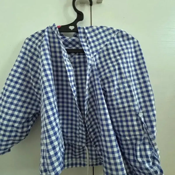 [BUNJANG] Shushu & Crae Blue Check Shirt Jacket / 슈슈앤크라 블루 체크 셔츠 자켓