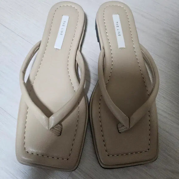 [BUNJANG] Beige Thong Sandals / 베이지 쪼리 샌들