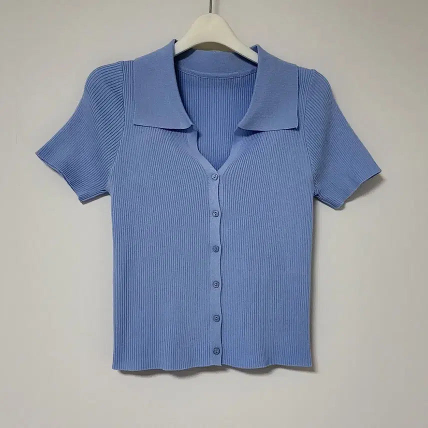 [BUNJANG] Blue Collar Knit Cardigan / 블루 카라 니트가디건 55~55반