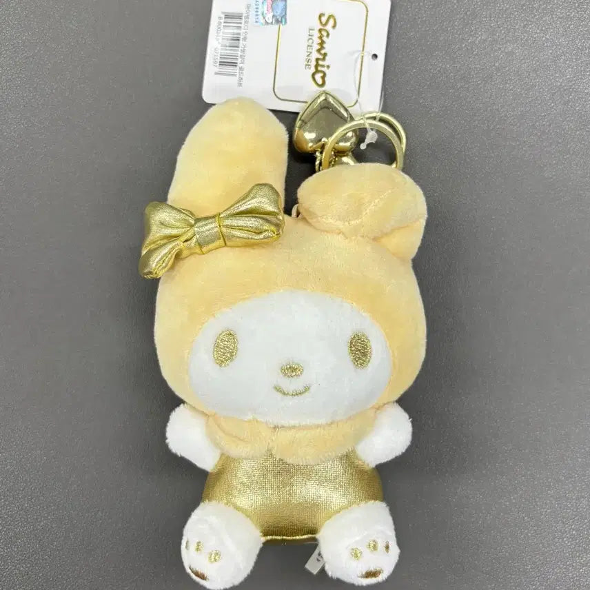 [BUNJANG] Sanrio My Melody Gold Keyring Plush (15cm) / (미사용 15cm) 산리오 마이멜로디 골드 키링 인형