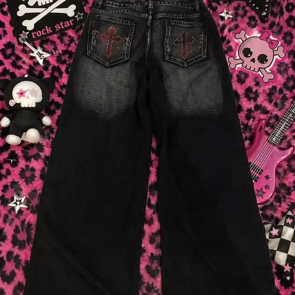 [BUNJANG] Goth Punk Grunge Unisex Black Jeans / 블랙진 락시크빈티지고스펑크그런지중성계vkei미사깔나나깔emo