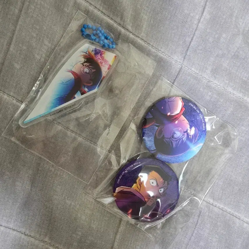 [BUNJANG] Detective Conan, The Crimson Love Letter, Pin Badge & Keychain Bundle Set / 일괄 명탐정코난 척안의 잔상 키링 핀뱃지 특전