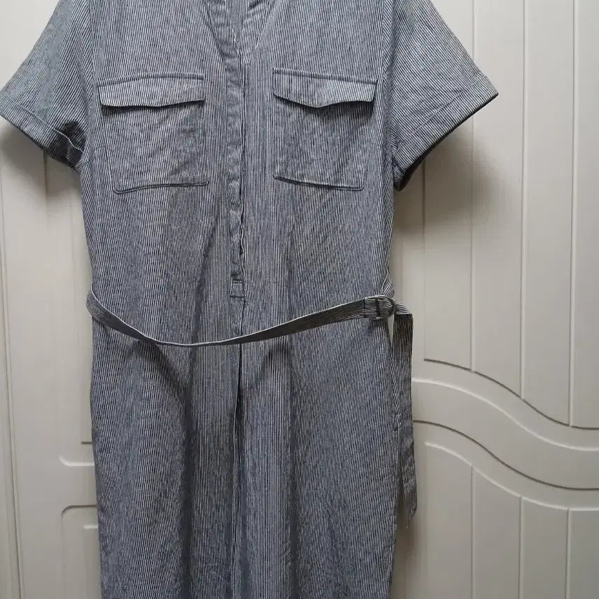 [BUNJANG] Roem Striped Shirt Dress Size 66 / 로엠 스트라이프 셔츠 원피스 66사이즈