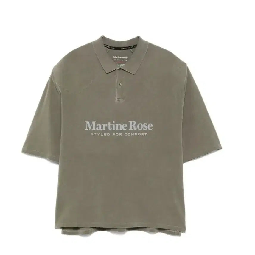 [BUNJANG] Martine Rose Shoulder Pad Polo T-Shirt Khaki / [L]Martine Rose 어깨패드 폴로 티셔츠 카키