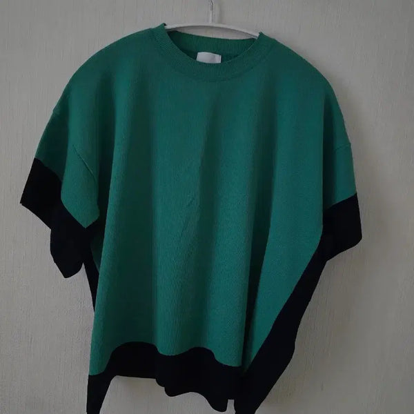 [BUNJANG] KUHO Colorblock Knit Top / KUHO 구호 배색 니트 55. 66