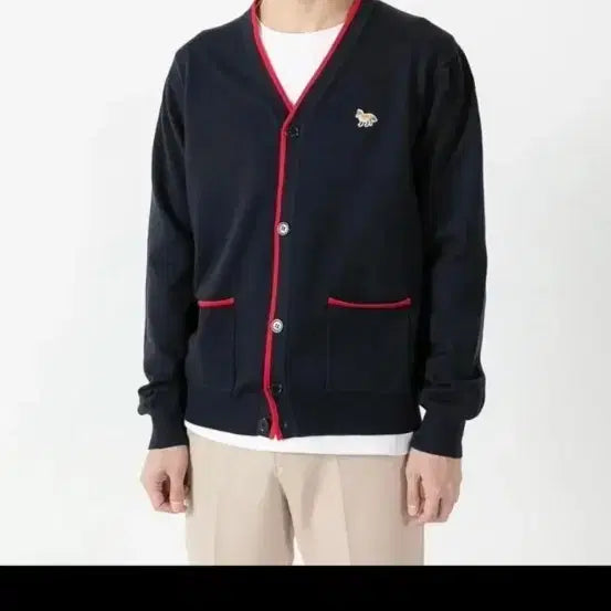 [BUNJANG] Maison Kitsuné Fox Embroidery Navy Cardigan L / (정품)메종키츠네 폭스 자수 네이비 가디건L