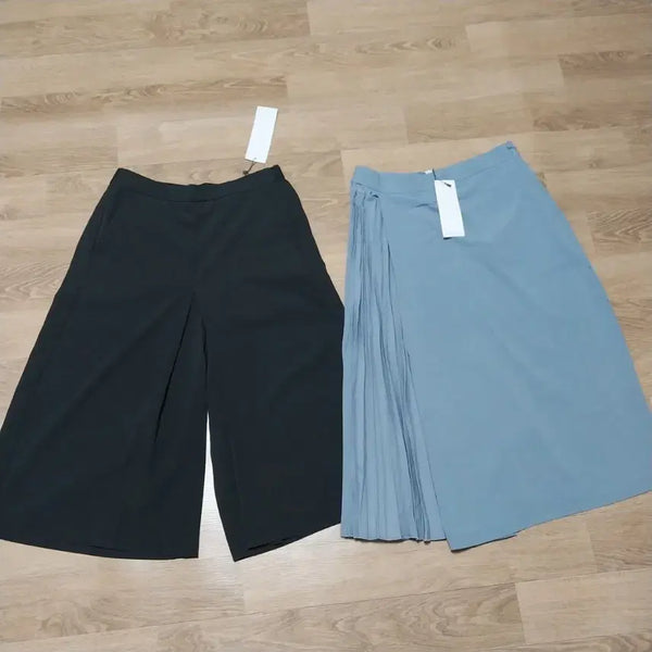 [BUNJANG] Women's Size 77 Wide Fit 8/10 Length Pants and Skirt Set (2 Pieces) / 미사용 77 사이즈 2벌