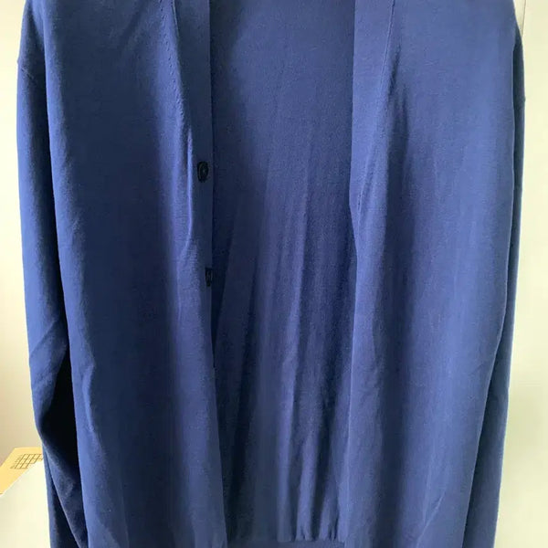 [BUNJANG] Uniqlo x Jil Sander Silk Cotton V-Neck Blue Cardigan M / 유니클로x질샌더  실크코튼v넥 블루 가디건m판매
