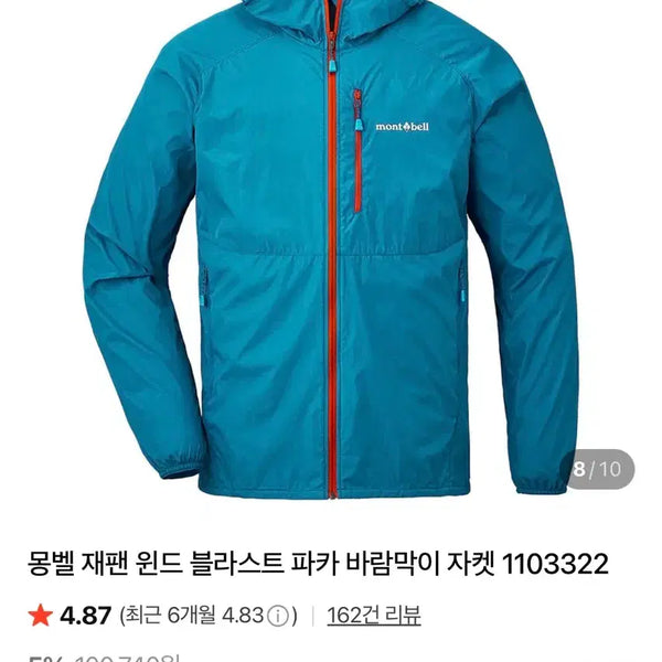 [BUNJANG] Montbell Wind Blast Turquoise S / 몽벨 윈드 블라스트 터콰이즈 S