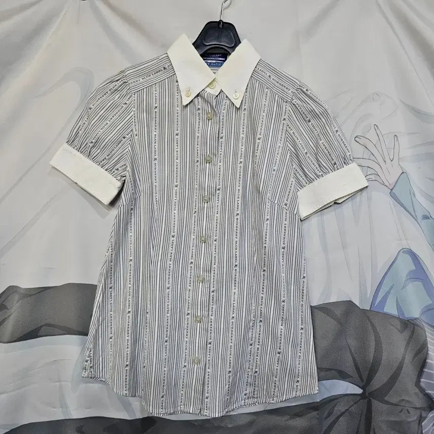 [BUNJANG] Burberry Logo Stripe Shirt / 버버리 로고 스트라이프  셔츠