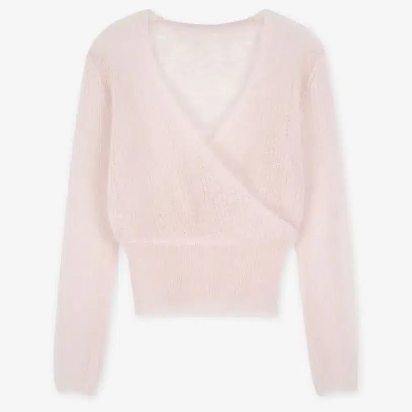 [BUNJANG] Your Around Pink Mohair Wrap Knit Cardigan / 유어라운드 핑크 모헤어 랩 니트