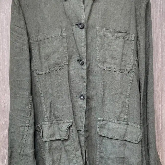 [BUNJANG] Etro Khaki Linen Field Jacket Shirt / 에트로 카키색 린넨 야상 남방 자켓