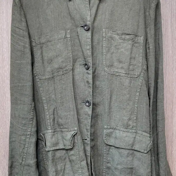 [BUNJANG] Etro Khaki Linen Field Jacket Shirt / 에트로 카키색 린넨 야상 남방 자켓
