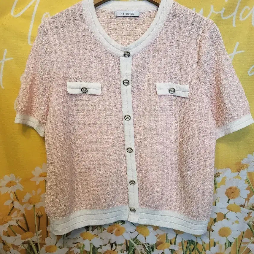 [BUNJANG] MS:SENSE 2024 Pink Short Sleeve Knit Top / **7000세일** F]  MS:SENSE 2024니 트
