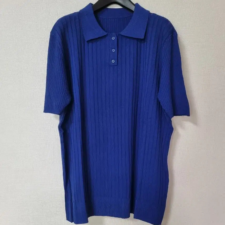 [BUNJANG] Viscose Rayon Collar Knit Top - Cobalt Blue / 비스코스레이온 카라니트 66.77