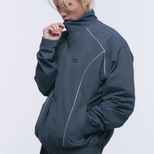 [BUNJANG] Born to Win Silverline Nylon Track Jacket - Grey / 본투윈 실버라인 나일론 트랙자켓 그레이