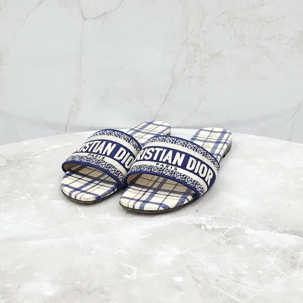 [BUNJANG] Dior Check Dway Slide Slippers Size 38 / 38 / 디올 체크 디웨이 슬라이드 슬리퍼 KCQ209CND