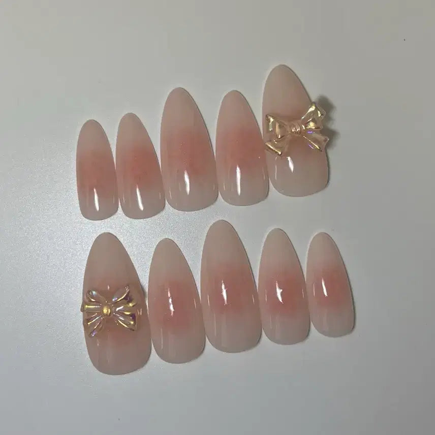 [BUNJANG] Ribbon Cheek Nail Tips Set / 리본치크네일팁2