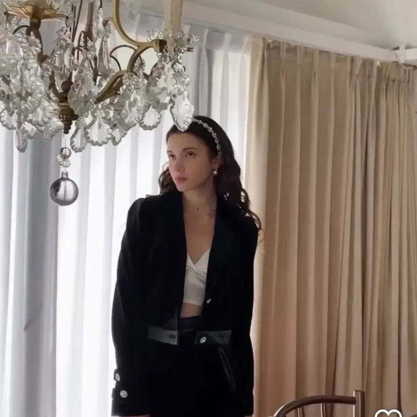 [BUNJANG] JAYMENT Sapphire Velvet Jacket & Skirt Set / 제이먼트 사파이어 벨벳 자켓&스커트 세트