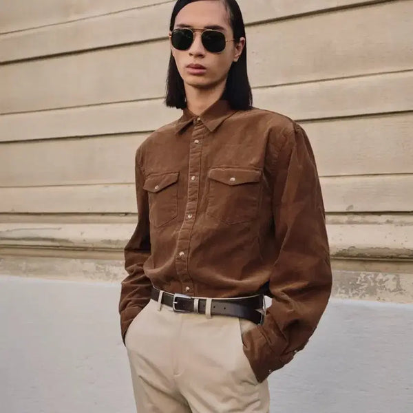 [BUNJANG] Ellude Jude Classic Corduroy Shirt Penny Brown / 엘무드 주드 클래식 코듀로이 셔츠 페니 브라운