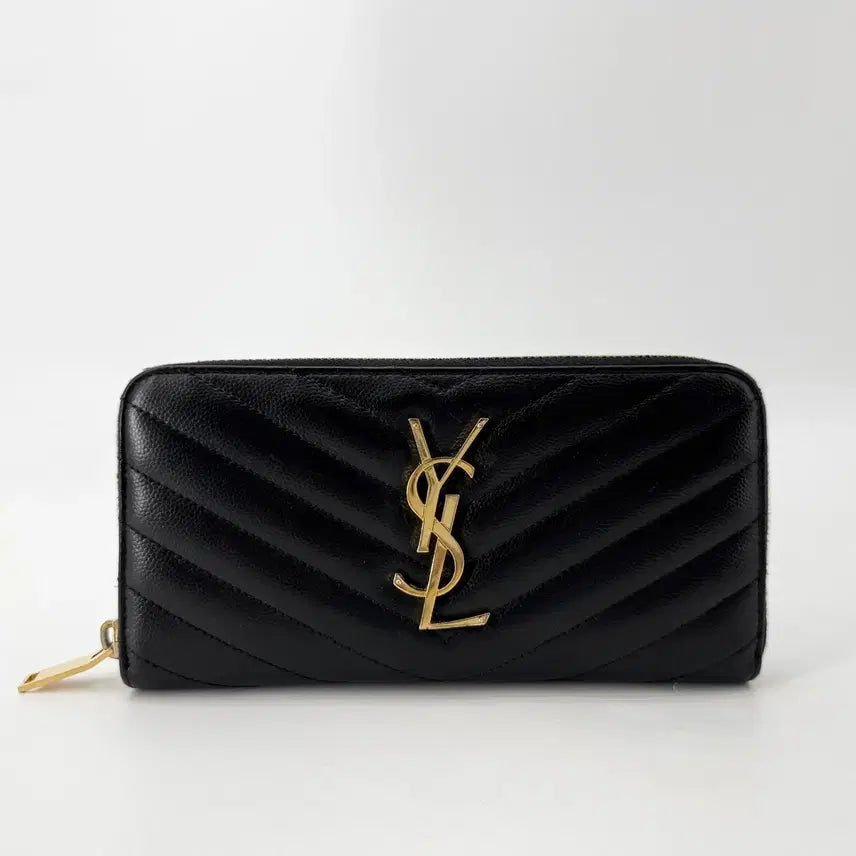 [BUNJANG] Saint Laurent Monogram Gold Hardware Zip Around Wallet / 생로랑 모노그램 금장 지퍼 장지갑 358094