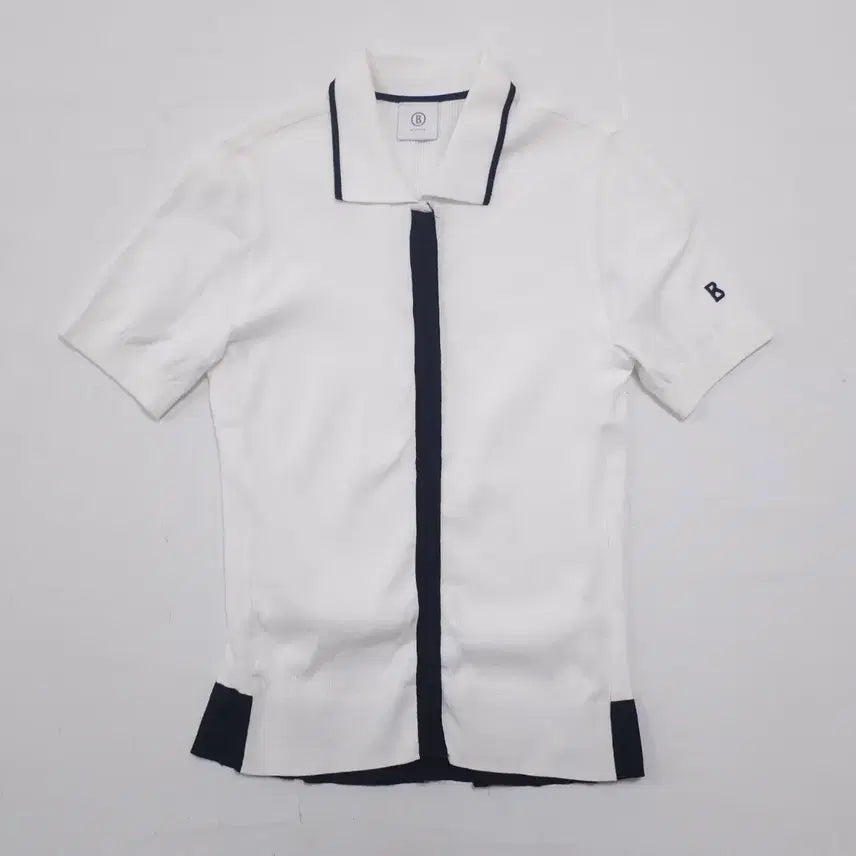 [BUNJANG] Bogner White Short Sleeve Polo Knit / 보그너 화이트 반팔 카라  골프 니트