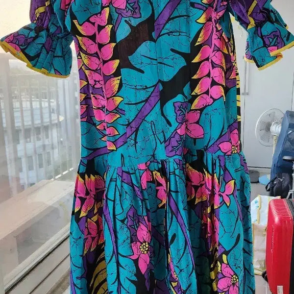 [BUNJANG] Hawaiian Hula Long Dress / 하와이안 훌라 무무드레스 L