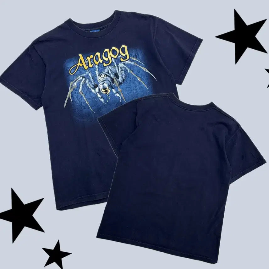 [BUNJANG] Japanese Vintage Harry Potter Printing Y2K Navy Basic Fit Short Sleeve T-Shirt / 일본빈티지 해리포터 프린팅 Y2K 시크 네이비 베이직핏 반팔 티셔츠
