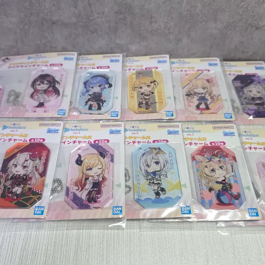 [BUNJANG] Hololive vol.3 Clear Twin Charm 10종 Full Set Unsealed / 제일복권 홀로라이브 vol.3 클리어 트윈 챰 10종 풀 세트 미개봉