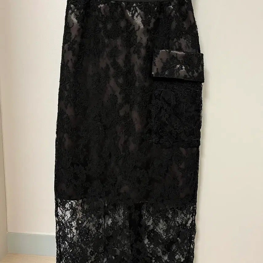 [BUNJANG] TIME Lace Long Skirt Black / 타임TIME 레이스 롱 스커트 블랙(44)