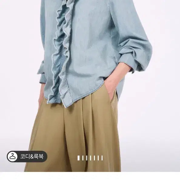 [BUNJANG] Lanvin Ruffle Denim Shirt / 랑방 러플 데님 셔츠(55) 새상품